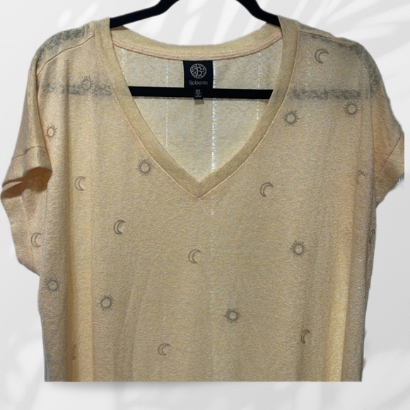 [NWOT] Womens Pale Yellow Sun  and Moon Bobeau Top - Picture 2 of 3